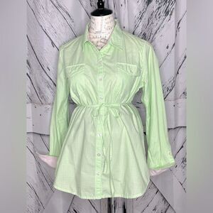 Lilly Pulitzer A Pea in the Pod Collection Maternity Top Green Gingham Checked M